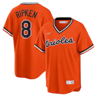 mens nike cal ripken jr orange baltimore orioles alternate 